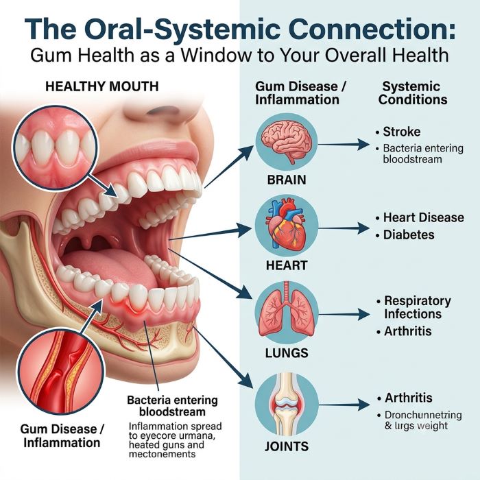 Connection between gum health and overall health at SMERA Clinic Solapur